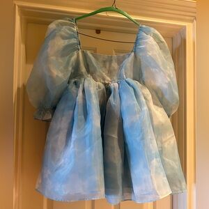 Selkie Baby Blue Head in the Clouds Puff Dress